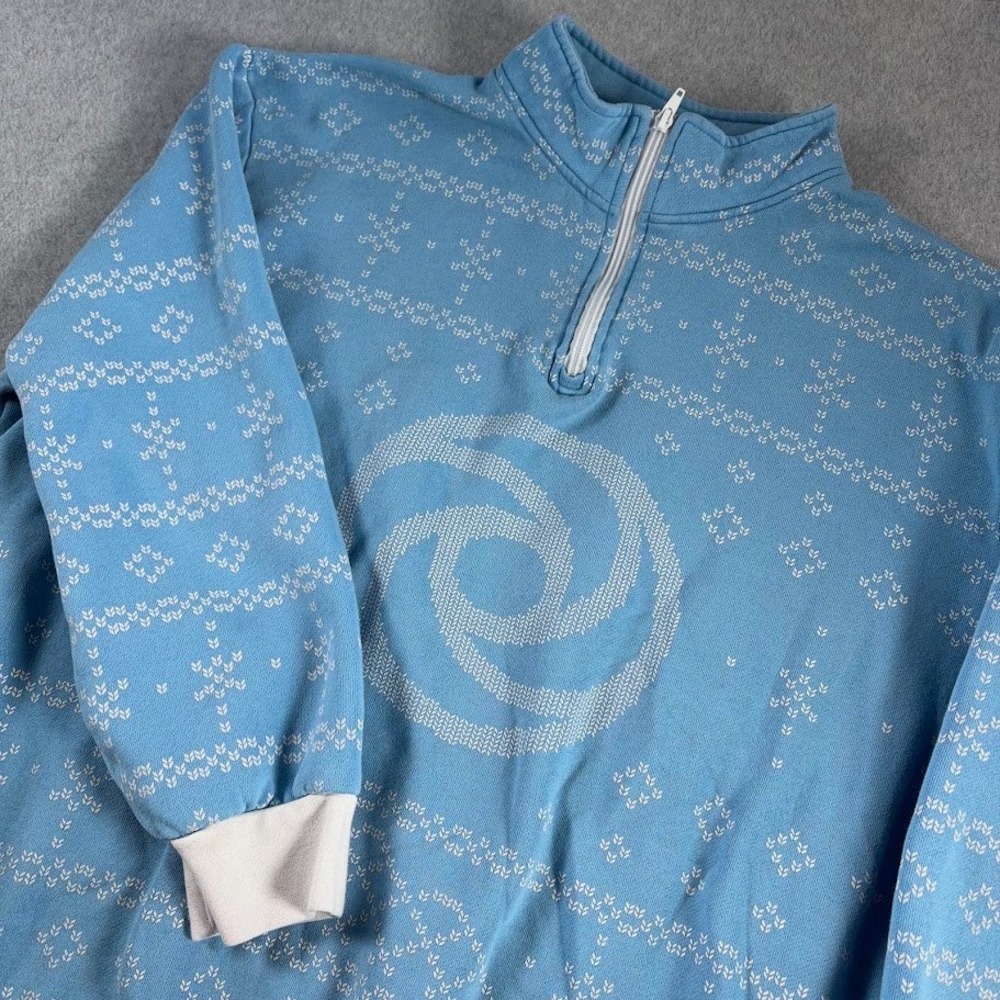 Disney Pullover XL Blue Fair Isle EPCOT Festival of the Holidays 2024 1/4 Zip